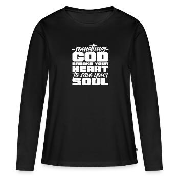 Motivation - T-shirt manches longues Premium bio Femme - noir - Devant - Julia (174cm)