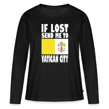 Drapeau de la Cité du Vatican - T-shirt manches longues Premium bio Femme - noir - Devant - Julia (174cm)