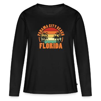 Floride - T-shirt manches longues Premium bio Femme - noir - Devant - Julia (174cm)