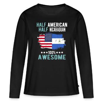 Moitié américain moitié nicaraguayen - T-shirt manches longues Premium bio Femme - noir - Devant - Julia (174cm)