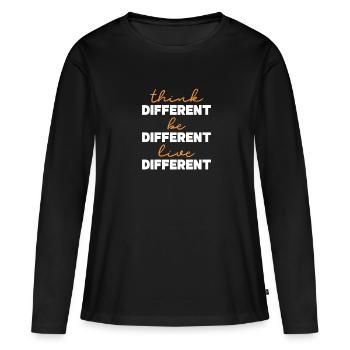 Motivation - T-shirt manches longues Premium bio Femme - noir - Devant - Julia (174cm)