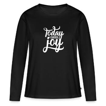 Motivation - T-shirt manches longues Premium bio Femme - noir - Devant - Julia (174cm)