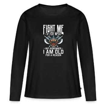 Viking Viking Vikings Odin Walhalla Cadeau - T-shirt manches longues Premium bio Femme - noir - Devant - Julia (174cm)