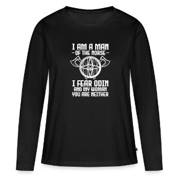 Viking Viking Vikings Odin Walhalla Cadeau - T-shirt manches longues Premium bio Femme - noir - Devant - Julia (174cm)