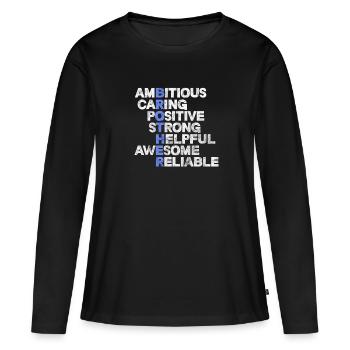 Frères - T-shirt manches longues Premium bio Femme - noir - Devant - Julia (174cm)