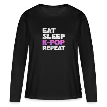 K-Pop Musique Coréenne Pop Corée Kpop Cadeau - T-shirt manches longues Premium bio Femme - noir - Devant - Julia (174cm)
