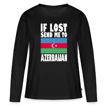 Drapeau de l’Azerbaïdjan - T-shirt manches longues Premium bio Femme - noir - Devant - Julia (174cm)