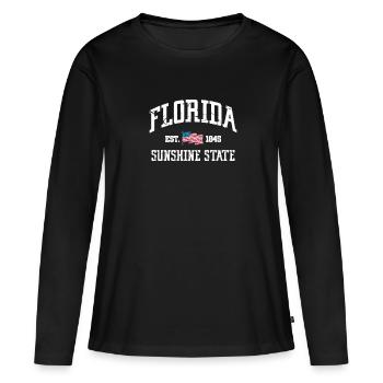 Floride - T-shirt manches longues Premium bio Femme - noir - Devant - Julia (174cm)