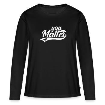 Motivation - T-shirt manches longues Premium bio Femme - noir - Devant - Julia (174cm)