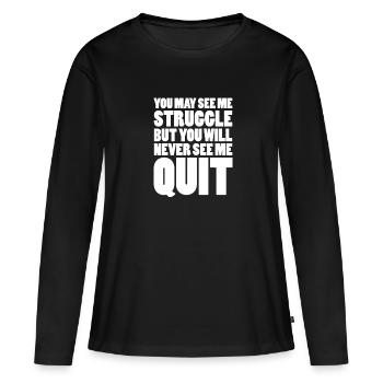Motivation - T-shirt manches longues Premium bio Femme - noir - Devant - Julia (174cm)