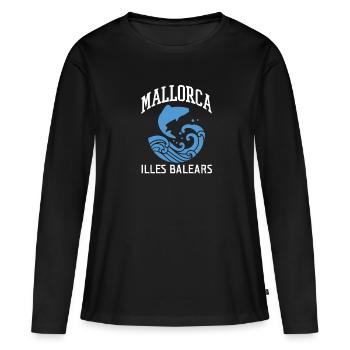 Majorque - T-shirt manches longues Premium bio Femme - noir - Devant - Julia (174cm)