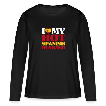 Spanien Ehemann - Frauen Premium Bio Langarmshirt - Schwarz - Vorne - Julia (174cm)