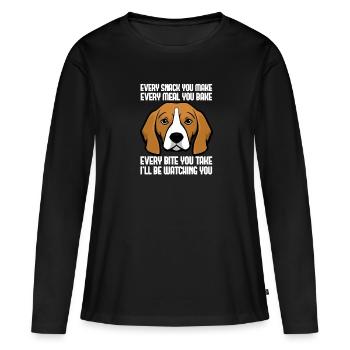 Beagle Hund Hunde Hundeliebhaber Haustier Geschenk - Frauen Premium Bio Langarmshirt - Schwarz - Vorne - Julia (174cm)
