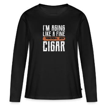Cigare Fumeur Tabac Cigare Cadeau - T-shirt manches longues Premium bio Femme - noir - Devant - Julia (174cm)