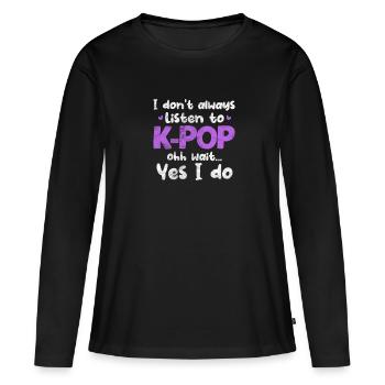 K-Pop Musique Coréenne Pop Corée Kpop Cadeau - T-shirt manches longues Premium bio Femme - noir - Devant - Julia (174cm)
