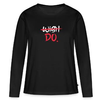 Motivation - T-shirt manches longues Premium bio Femme - noir - Devant - Julia (174cm)