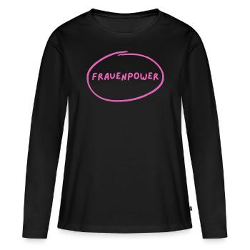 Frauenpower - Heldin des Tages - Frauen Premium Bio Langarmshirt - Schwarz - Vorne - Julia (174cm)