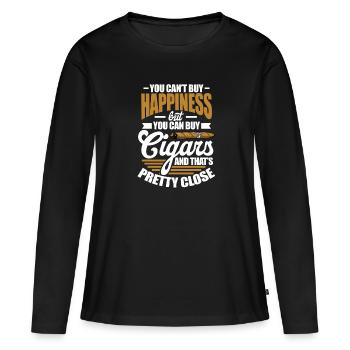 Zigarre Rauchen Raucher Tabak Zigarren Geschenk - Frauen Premium Bio Langarmshirt - Schwarz - Vorne - Julia (174cm)