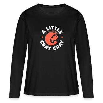 Languste - Frauen Premium Bio Langarmshirt - Schwarz - Vorne - Julia (174cm)