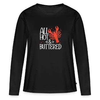 Languste - Frauen Premium Bio Langarmshirt - Schwarz - Vorne - Julia (174cm)