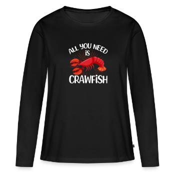 Languste - Frauen Premium Bio Langarmshirt - Schwarz - Vorne - Julia (174cm)