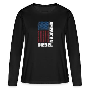 Diesel Amérique - T-shirt manches longues Premium bio Femme - noir - Devant - Julia (174cm)