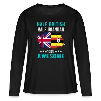 Moitié britannique moitié ougandais - T-shirt manches longues Premium bio Femme - noir - Devant - Julia (174cm)