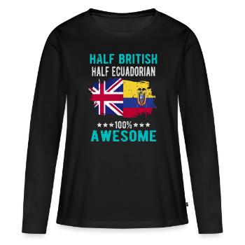 Moitié Britannique moitié Équatoriens - T-shirt manches longues Premium bio Femme - noir - Devant - Julia (174cm)