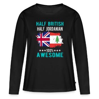 Moitié britannique moitié jordanien - T-shirt manches longues Premium bio Femme - noir - Devant - Julia (174cm)