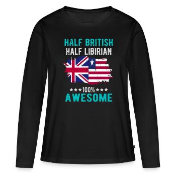 Moitié britannique moitié libyen - T-shirt manches longues Premium bio Femme - noir - Devant - Julia (174cm)