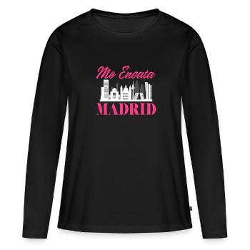 Madrid - T-shirt manches longues Premium bio Femme - noir - Devant - Julia (174cm)