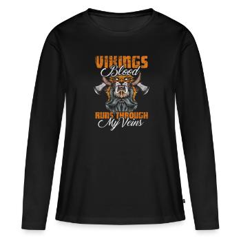 Viking - T-shirt manches longues Premium bio Femme - noir - Devant - Julia (174cm)
