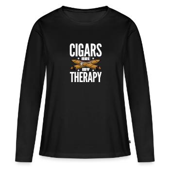 Cigare Fumeur Tabac Cigare Cadeau - T-shirt manches longues Premium bio Femme - noir - Devant - Julia (174cm)