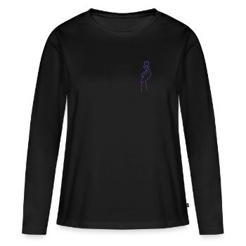 K-Pop - T-shirt manches longues Premium bio Femme - noir - Devant - Julia (174cm)