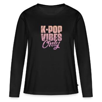 K-Pop Musique Coréenne Pop Corée Kpop Cadeau - T-shirt manches longues Premium bio Femme - noir - Devant - Julia (174cm)