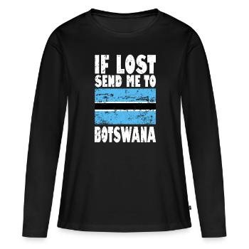 Drapeau du Botswana - T-shirt manches longues Premium bio Femme - noir - Devant - Julia (174cm)