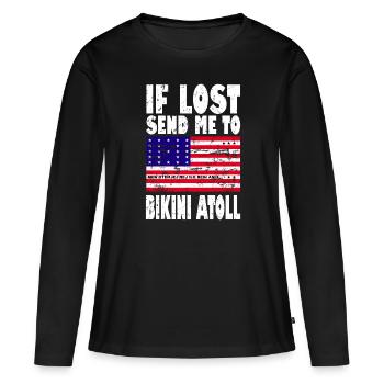 Drapeau de l’atoll de Bikini - T-shirt manches longues Premium bio Femme - noir - Devant - Julia (174cm)