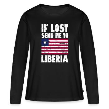 Drapeau de la Libye - T-shirt manches longues Premium bio Femme - noir - Devant - Julia (174cm)