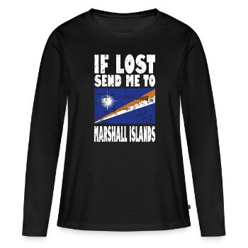 Drapeau des Îles Marshall - T-shirt manches longues Premium bio Femme - noir - Devant - Julia (174cm)