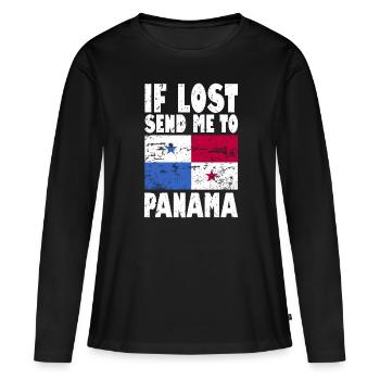 Drapeau du Panama - T-shirt manches longues Premium bio Femme - noir - Devant - Julia (174cm)