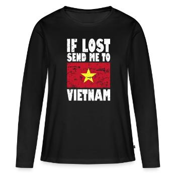 Vietnam Flagge Spruch - Frauen Premium Bio Langarmshirt - Schwarz - Vorne - Julia (174cm)