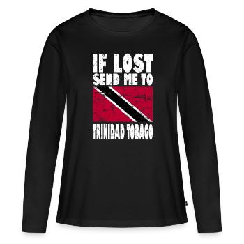 Drapeau de Trinité-et-Tobago - T-shirt manches longues Premium bio Femme - noir - Devant - Julia (174cm)