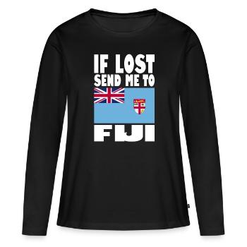 Drapeau des Fidji - T-shirt manches longues Premium bio Femme - noir - Devant - Julia (174cm)