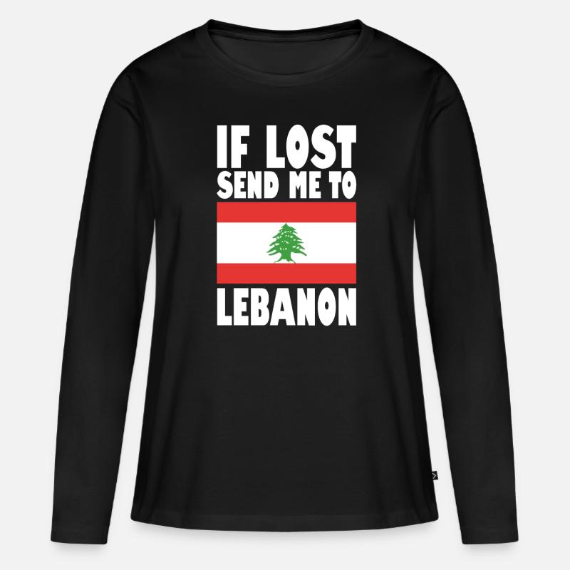 Libanon Flagge Spruch - Frauen Premium Bio Langarmshirt - Schwarz