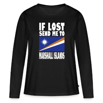 Drapeau des Îles Marshall - T-shirt manches longues Premium bio Femme - noir - Devant - Julia (174cm)