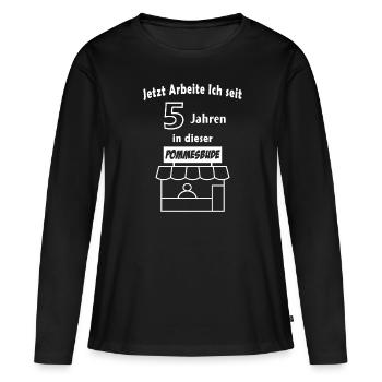 5 Jahre in einer Firma - Frauen Premium Bio Langarmshirt - Schwarz - Vorne - Julia (174cm)