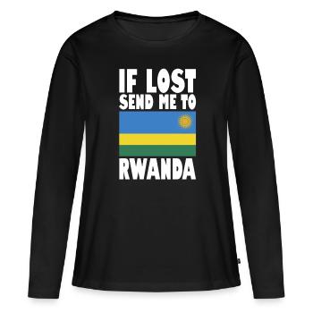 Drapeau du Rwanda - T-shirt manches longues Premium bio Femme - noir - Devant - Julia (174cm)