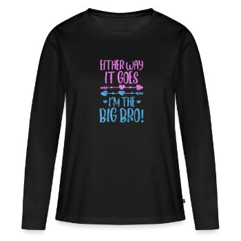 Frère - T-shirt manches longues Premium bio Femme - noir - Devant - Julia (174cm)