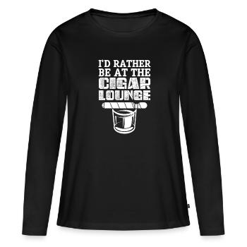 Cigare Whisky Fumer Fumer Cigare Cadeau - T-shirt manches longues Premium bio Femme - noir - Devant - Julia (174cm)