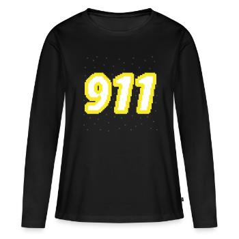 Pompiers - T-shirt manches longues Premium bio Femme - noir - Devant - Julia (174cm)